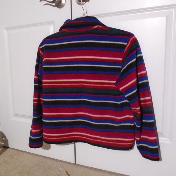 TALBOTS Striped Poly Fleece Jacket S - Picture 4 of 5